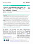 Research paper thumbnail of Proteomic informed by transcriptomic for salivary glands components of the camel tick Hyalomma dromedarii