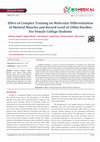 Research paper thumbnail of Effect of Complex Training on Molecular Differentiation of Skeletal Muscles and Record Level of 100m Hurdles For Female College Students