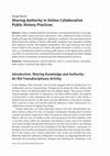 Research paper thumbnail of Sharing Authority in Online Collaborative Public History Practices