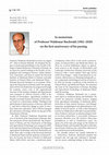 Research paper thumbnail of In memoriam of Professor Waldemar Buchwald (1962–2020) on the first anniversary of his passing