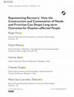 Research paper thumbnail of Representing Recovery: How the Construction and Contestation of Needs and Priorities Can Shape Long-term Outcomes for Disaster-affected People