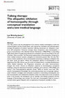 Research paper thumbnail of Talking therapy: The allopathic nihilation of homoeopathy through conceptual translation and a new medical language