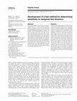 Research paper thumbnail of Development of a fast method for determining sensitivity to temporal fine structure