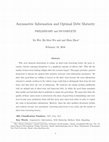 Research paper thumbnail of Asymmetric Information and Optimal Debt Maturity