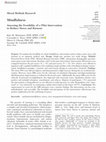 Research paper thumbnail of Mindfulness: Assessing the Feasibility of a Pilot Intervention to Reduce Stress and Burnout