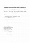 Research paper thumbnail of Programming characteristics of cochlear implants in children: effects of aetiology and age at implantation