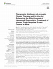 Research paper thumbnail of Theranostic Attributes of Acoustic Cluster Therapy and Its Use for Enhancing the Effectiveness of Liposomal Doxorubicin Treatment of Human Triple Negative Breast Cancer in Mice