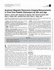 Research paper thumbnail of Anatomic Magnetic Resonance Imaging Measurements in First-Time Patellar Dislocators by Sex and Age