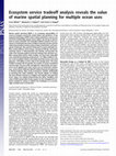 Research paper thumbnail of Faculty of 1000 evaluation for Ecosystem service tradeoff analysis reveals the value of marine spatial planning for multiple ocean uses