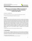 Research paper thumbnail of Differences in Sensitivity of Milk Fermentation to Lactating Cow and Dry Cow Intra-mammary Antimicrobial Agents