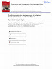 Research paper thumbnail of Predicaments in the Management of Religious Heritage Buildings and Sites in Nigeria