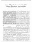 Research paper thumbnail of Impact of Imperfect Source-to-Relay CSI in Amplify-and-Forward Relay Networks