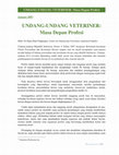 Research paper thumbnail of UNDANG-UNDANG VETERINER: Masa Depan Profesi