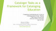 Research paper thumbnail of Cataloger Tasks as a Framework for Cataloging Education