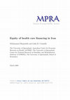 Research paper thumbnail of Equity of Health Care Financing in Iran: The Effect of Extending Health Insurance to the Uninsured