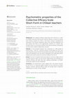 Research paper thumbnail of Psychometric properties of the Collective Efficacy Scale Short-Form in Chilean teachers