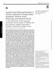 Research paper thumbnail of Insulin Pump Risks and Benefits: A Clinical Appraisal of Pump Safety Standards, Adverse Event Reporting, and Research Needs: A Joint Statement of the European Association for the Study of Diabetes and the American Diabetes Association Diabetes Technology Working Group