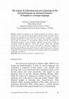 Research paper thumbnail of The impact of individual and peer planning on the oral performance of advanced learners of English as a foreign language