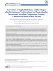 Research paper thumbnail of Correlation of Sagittal Imbalance and Recollapse after Percutaneous Vertebroplasty for Thoracolumbar Osteoporotic Vertebral Compression Fracture: A Multivariate Study of Risk Factors