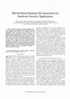 Research paper thumbnail of RRAM based random bit generation for hardware security applications