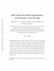 Research paper thumbnail of ESG-Valued Portfolio Optimization and Dynamic Asset Pricing