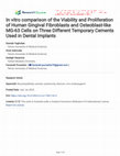 Research paper thumbnail of In vitro comparison of the Viability and Proliferation of Human Gingival Fibroblasts and Osteoblast-like MG-63 Cells on Three Different Temporary Cements Used in Dental Implants