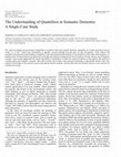 Research paper thumbnail of The Understanding of Quantifiers in Semantic Dementia: A Single-Case Study