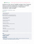 Research paper thumbnail of Analysis of the role of TpUB05 antigen from Theileria parva in immune responses to malaria in humans compared to its homologue in Plasmodium falciparum; UB05 antigen