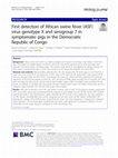 Research paper thumbnail of First detection of African swine fever (ASF) virus genotype X and serogroup 7 in symptomatic pigs in the Democratic Republic of Congo