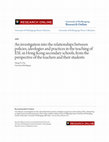 Research paper thumbnail of An investigation into the relationships between policies, ideologies and practices in the teaching of ESL in Hong Kong secondary schools, from the perspective of the …