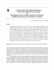 Research paper thumbnail of Critical Truth-Telling: Educational Inquiry, Bemusement, and Democratic Change Or What Happens when a College President, an Entertainer, and Rhetorician Discuss Social Change over Dinner