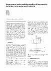 Research paper thumbnail of Experimental and simulation studies of the coaxially fed U-slot rectangular patch antenna