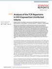 Research paper thumbnail of Analysis of the TCR Repertoire in HIV-Exposed but Uninfected Infants