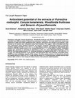 Research paper thumbnail of Antioxidant potential of the extracts of Putranjiva roxburghii, Conyza bonariensis, Woodfordia fruiticosa and Senecio chrysanthemoids