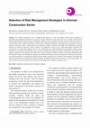 Research paper thumbnail of Selection of Risk Management Strategies in Informal Construction Sector