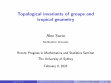 Research paper thumbnail of Topological invariants of groups and tropical geometry