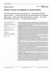 Research paper thumbnail of Altruism, Honesty and religiosity in nursing students