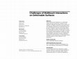 Research paper thumbnail of Challenges of Multitouch Interactions on Deformable Surfaces