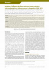 Research paper thumbnail of Incidence of influenza-like illness and severe acute respiratory infection during three influenza seasons in Bangladesh, 2008–2010