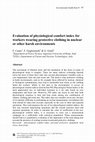 Research paper thumbnail of Evaluation of physiological comfort index for workers wearing protective clothing in nuclear or other harsh environments