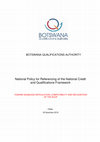 Research paper thumbnail of National Policy for Referencing of the National Credit and Qualifications Framework