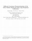 Research paper thumbnail of Dierent Covariance Parameterizations of the Libor Market Model and Joint Caps/Swaptions Calibration ⁄