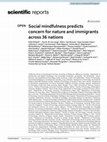 Research paper thumbnail of Social mindfulness predicts concern for nature and immigrants across 36 nations