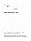 Research paper thumbnail of Regulating Religious Freedom in Africa