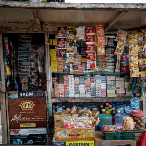 Old-fshioned kiosk by the roadside