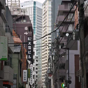 Road flanked by buildings