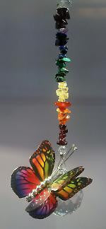 30mm Butterfly Hanging with stones - Baby Feathers Gift Shop