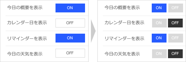 トグルボタンは誤解されないコピーとデザインで