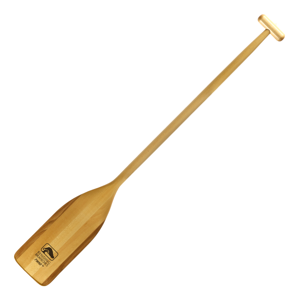 Twig kids wooden canoe paddle full paddle blade to grip from the front