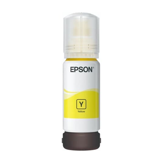 Epson 104 Ecotank Yellow Ink Bottle, Gult, Epson, Ecotank Et-4700 Ecotank Et-2726 Ecotank Et-2720 Ecotank Et-2715 Ecotank Et-2714 Ecotank Et-2712..., 65 Ml, Blekkdyse, Flerfarget